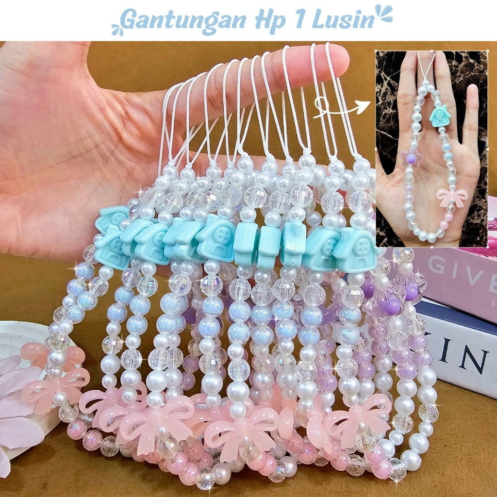 (12 pcs) Gantungan Hp Phone Strap Gantungan Tas Bag Charm Gantungan Kunci Keychain Barang Grosir Aks