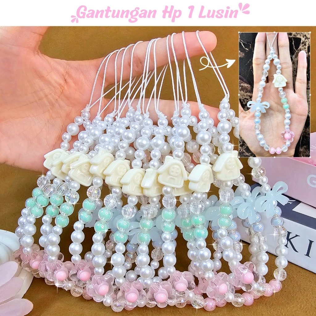 (12 pcs) Gantungan Hp Phone Strap Gantungan Tas Bag Charm Gantungan Kunci Keychain Barang Grosir Aks