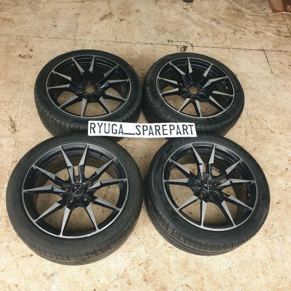 Velg JF LUXURY ring 18 18x8J PCD 5x114 ukuran ban depan 235/40 R18 ban belakang 235/45 R18 fitment m