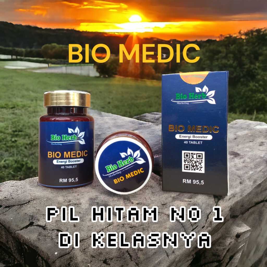 Bio Medic (A*} Energi Booster Pil Hitam  Bantu Atasi Masalah  Kesehatan 1 botol isi 40 pil