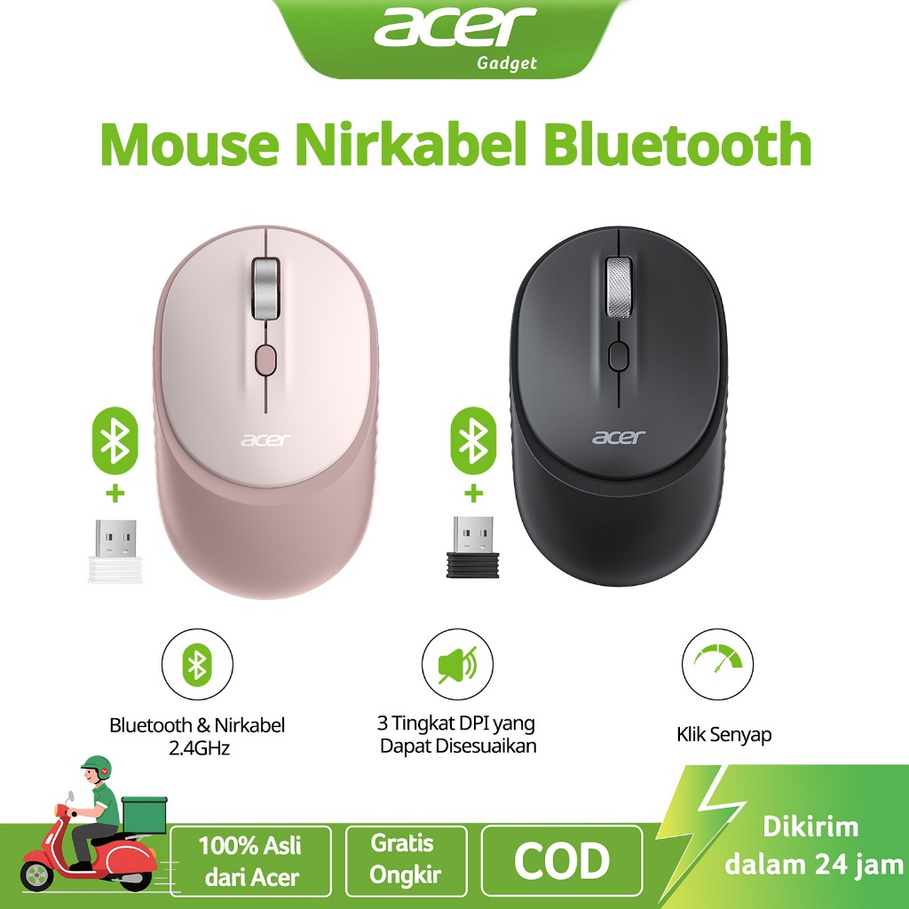 Mouse Wireless Bluetooth Bagus Multifungsi High Quality Baterai Komputer Rekomended Original Termura