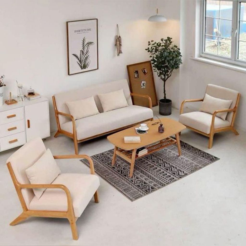 set sofa tamu kursi santai jati