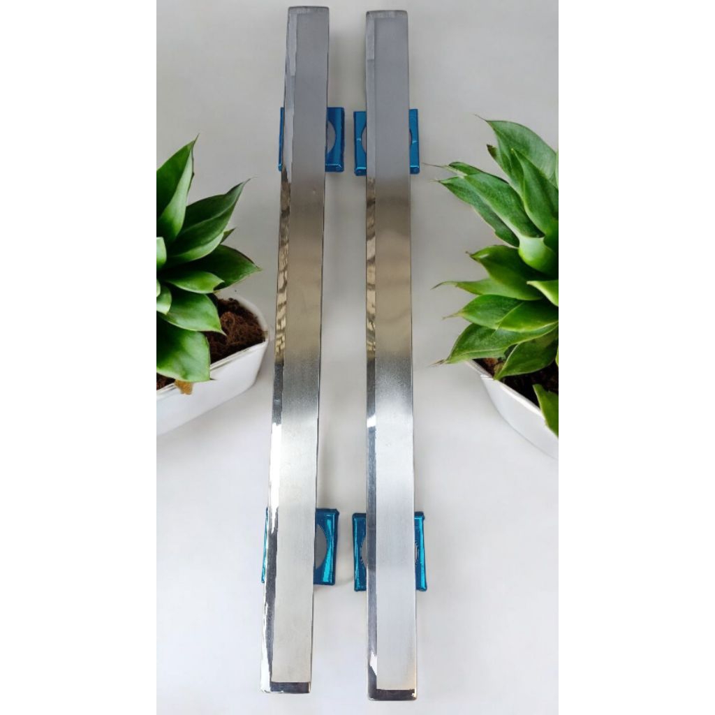 handle pintu stainless stell model liss L dof panjang 45cm untuk pegangan  pintu rumah kupu tarung a
