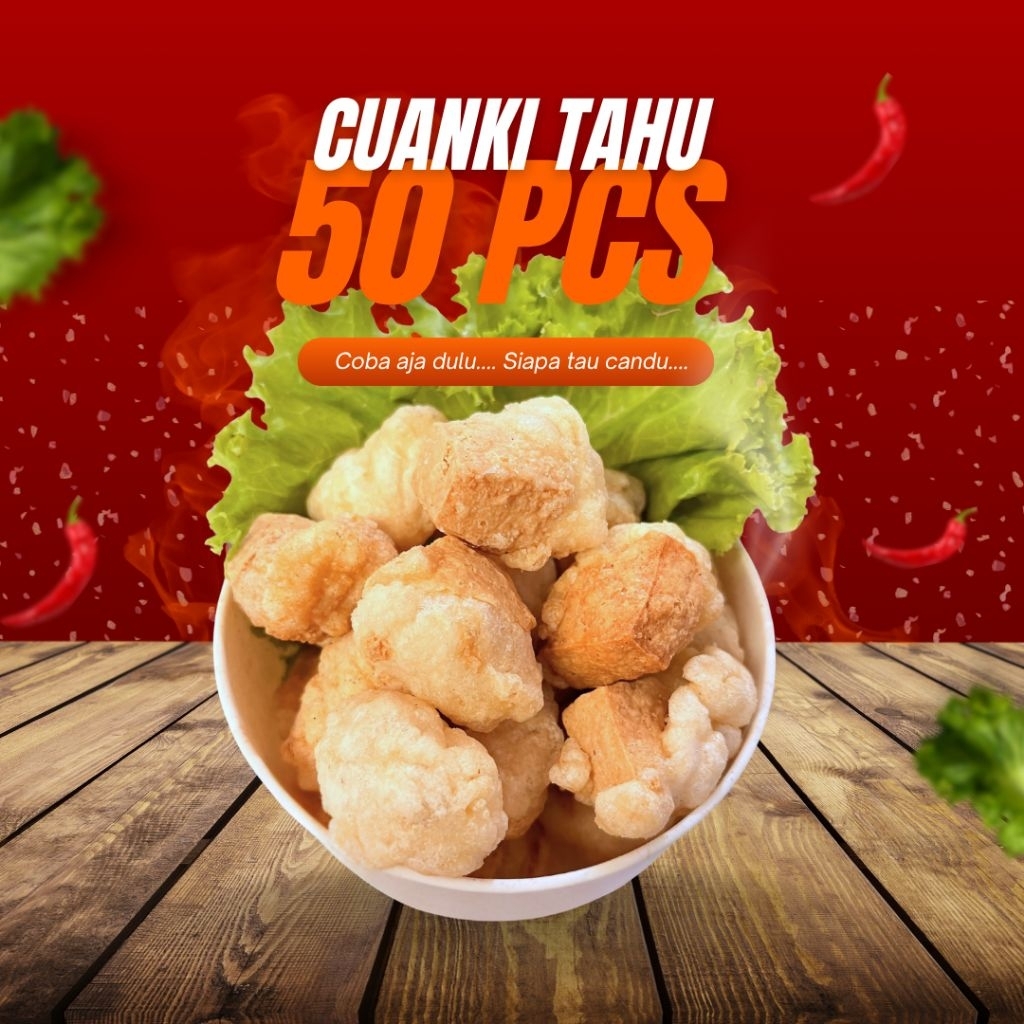 CUANKI TAHU ISI 50 PCS / TAHU KERING / PASUNG GUR9IH RENYAH ANTI TENGIK (WAJIB TAMBAH BOX DAN BUBBLE