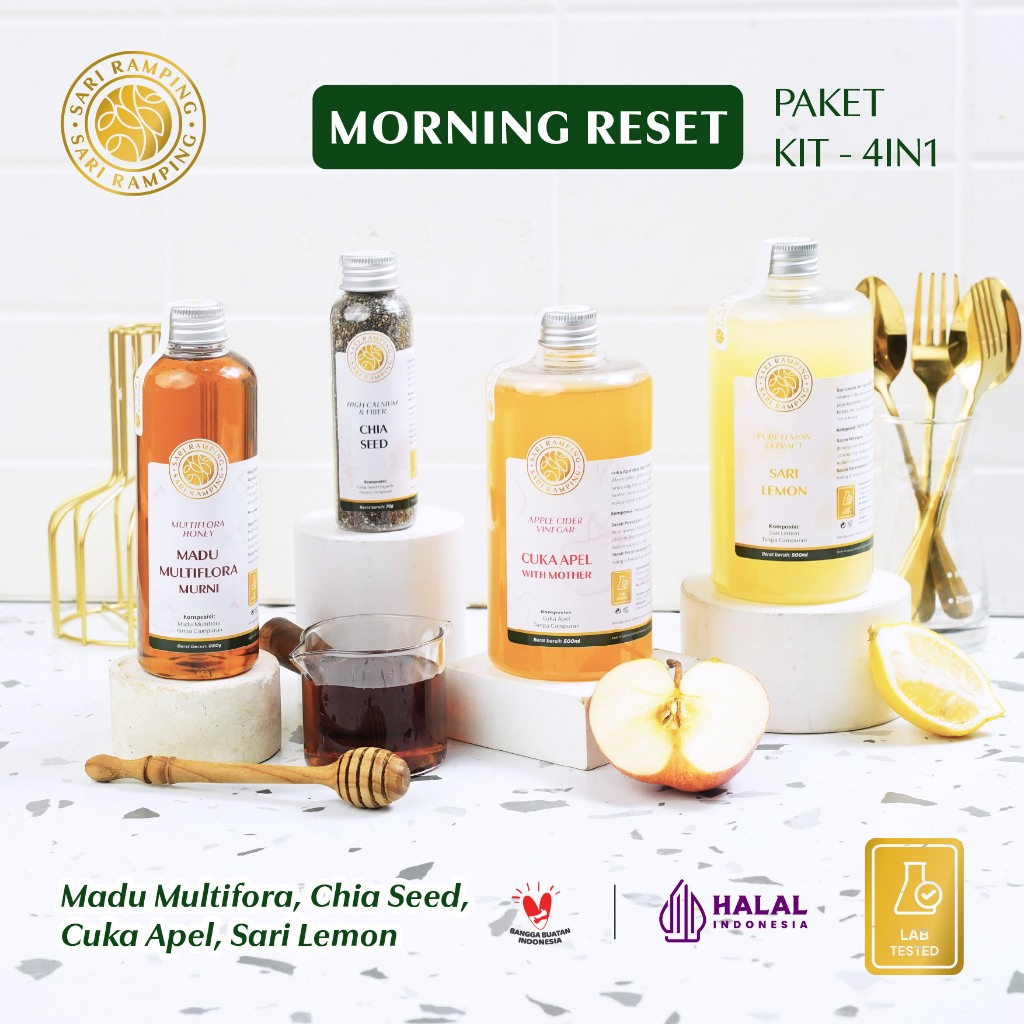 MORNING RESET KIT - 4IN1 / MINUMAN DIET / DIET / MINUMAN DETOX / DETOX/ DIET BPOM / DIET AMPUH / DIE