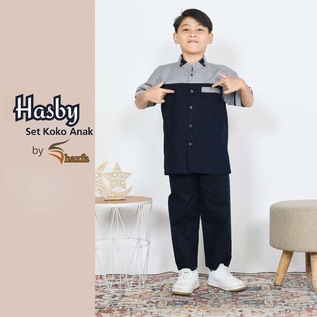 Setelan koko anak Shazfa-adi phutra hasby Setelan Koko Anak Laki-laki pareasi catun kotak bahan toyo