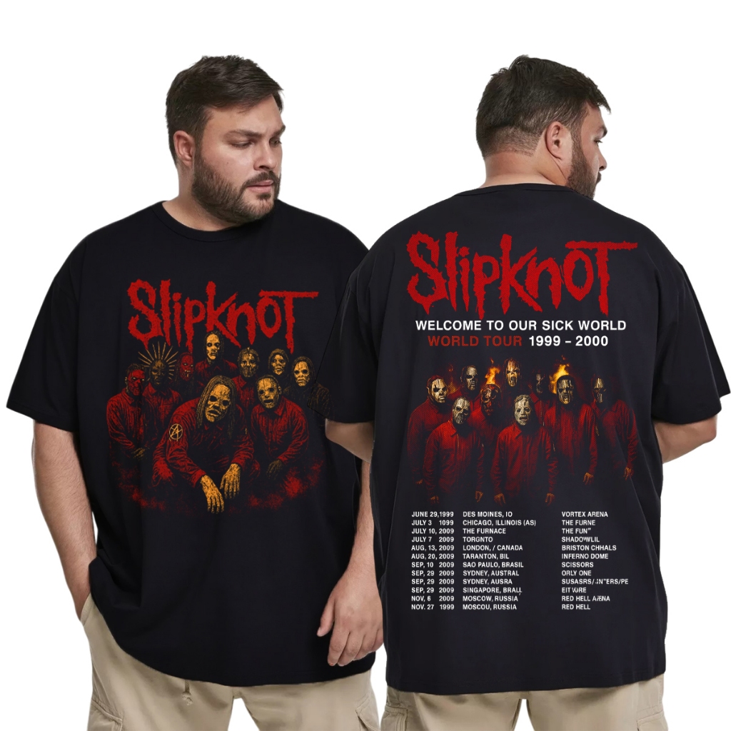 Kaos Distro Band Slipknot Jumbo Big Size 4XL 5XL 6XL 7XL Laki Laki Pria Terbaru Rock And Roll