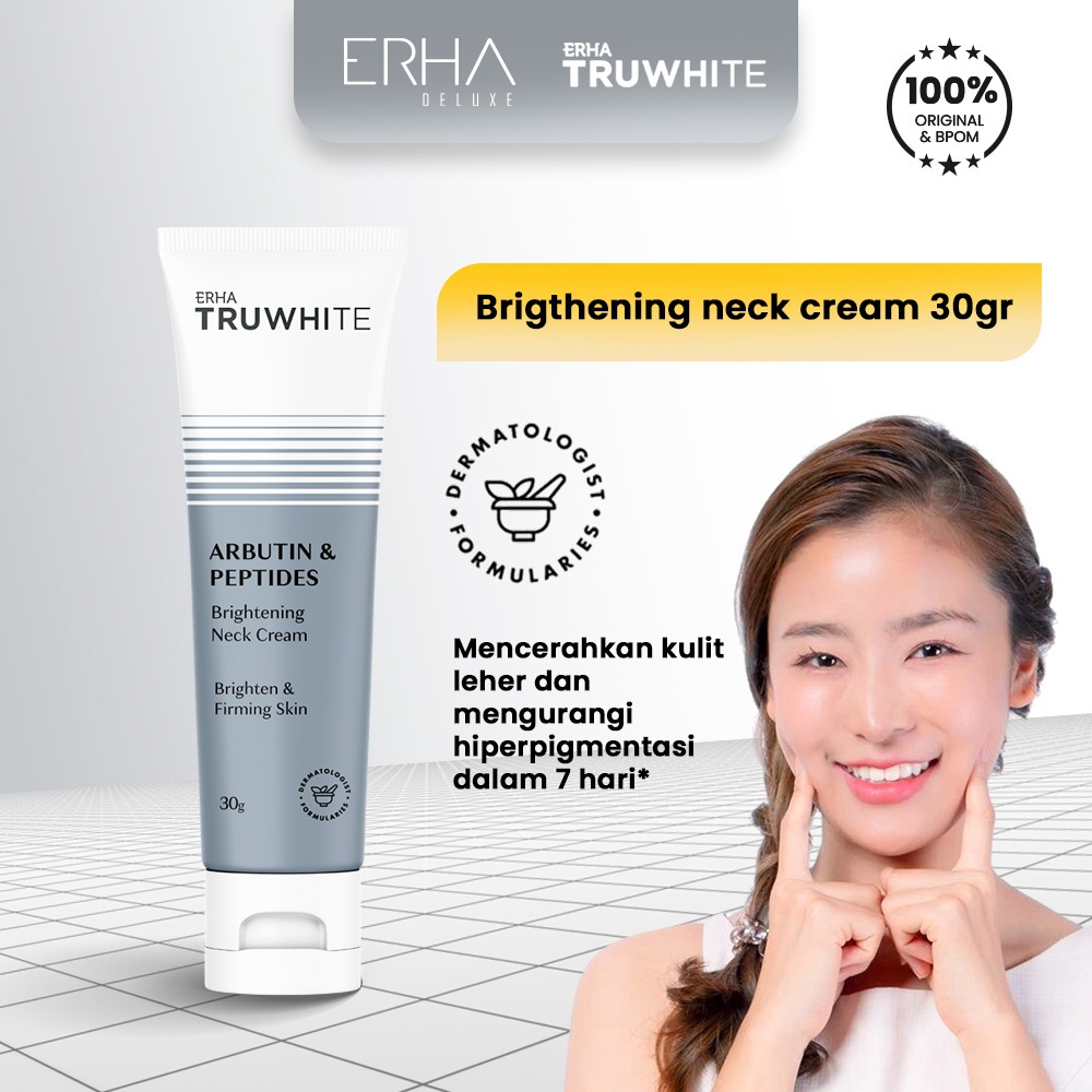 ERHA Krim Leher Pemutih Truwhite Brightening Neck Cream - Pencerah Anti Aging + Niacinamide