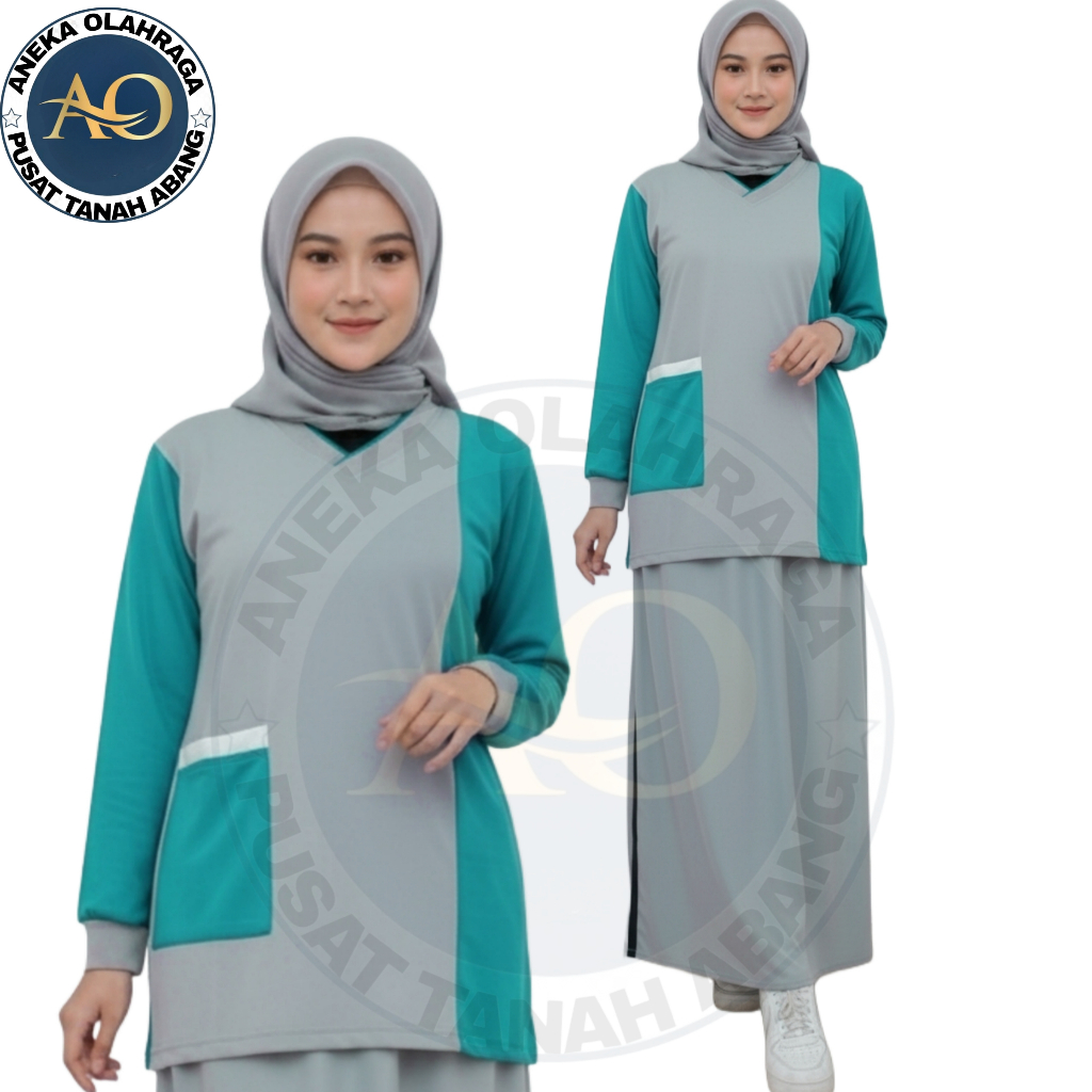 Setelan Olahraga Muslimah Terbaru Tunik Rocela Rok Celana Syar’i Nyaman Adem Modis