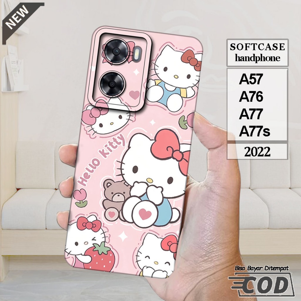 Case OPPO A57 _OPPO A76 _OPPO A77 _OPPO A77s  -Casing Silikon  hitam bening lentur elastis keren