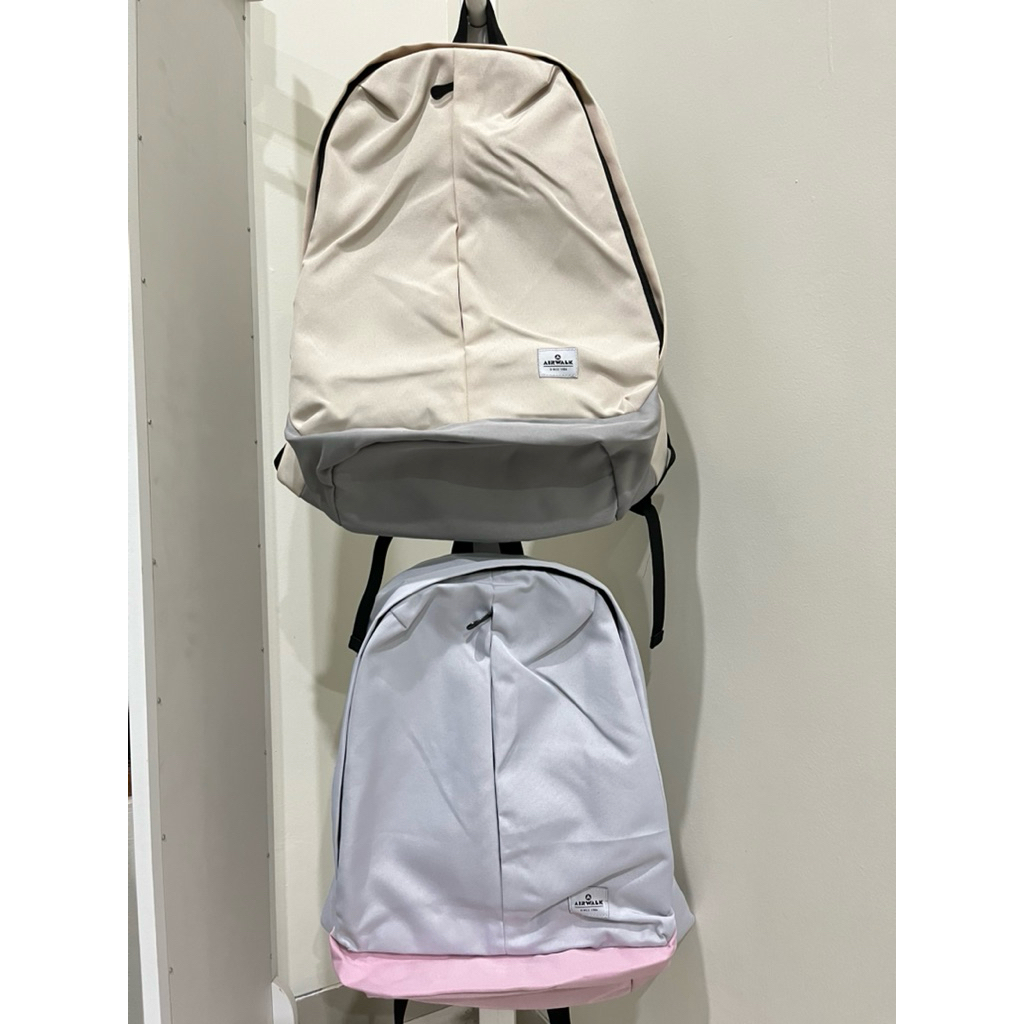 Tas Ransel Airwalk 2 tone Cream - Grey dan Biru Muda - Pink sale 60% bahan kanvas