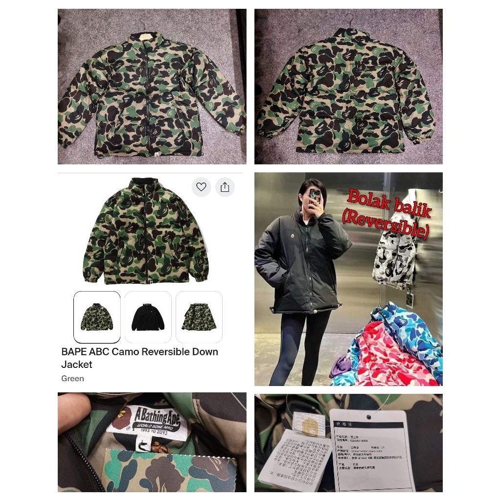 bomber bape japan reversible bolak balik