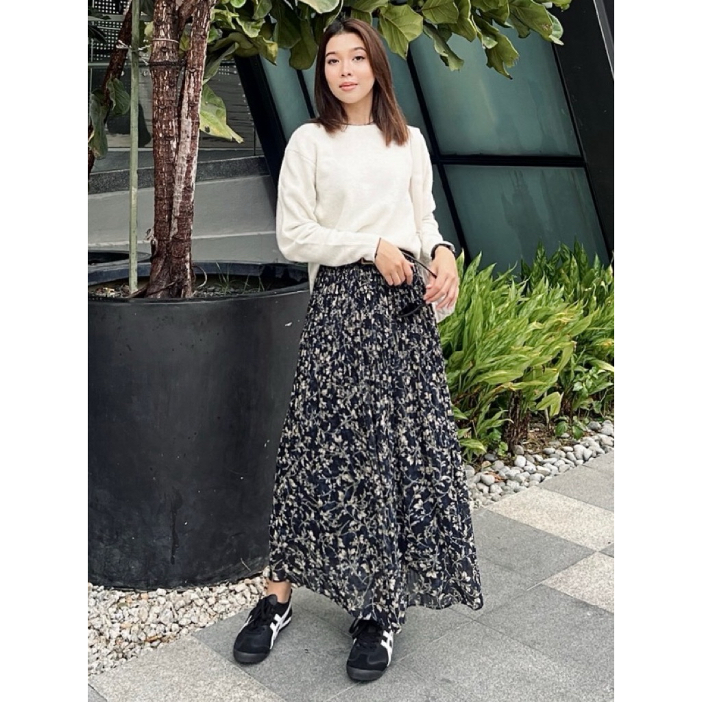 Rok Uniqlo sifon motif