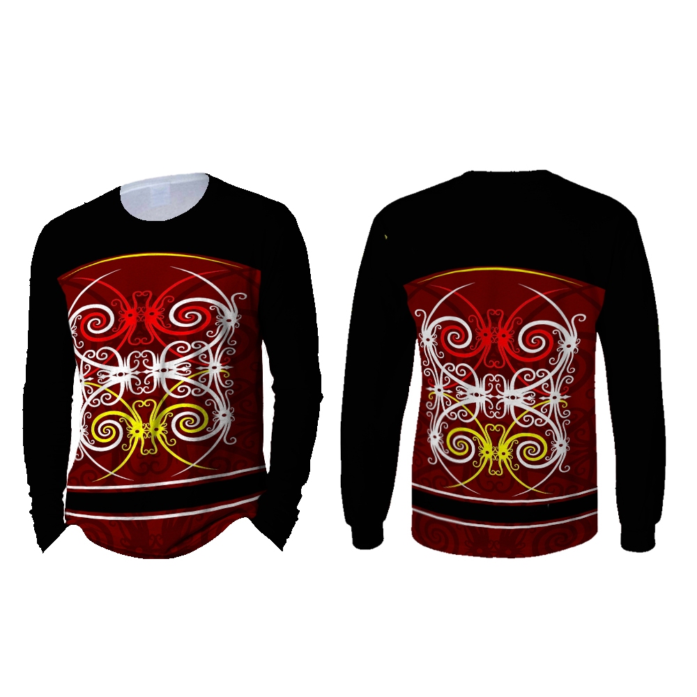Kaos Polo Batik Dayak / Baju Kaos Jersey Batik Dayak Kalimantan Pria Wanita Lengan panjang Pendek