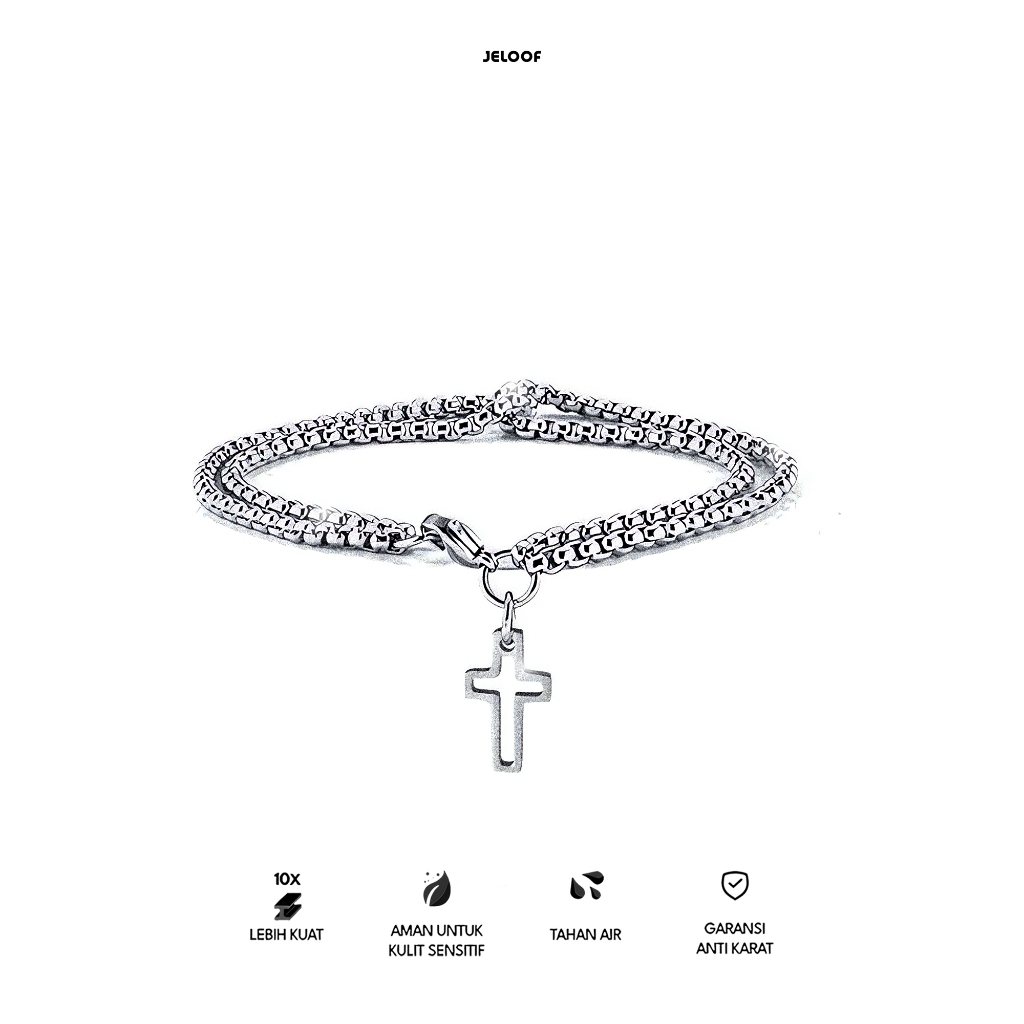 JELOOF Gelang Salib Gideon | Stainless Steel 316