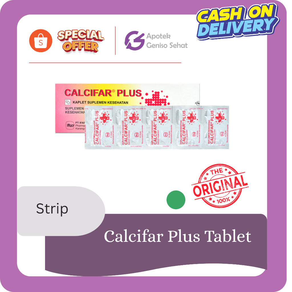 Calcifar plus | suplemen kalsium dan vitamin d | vitamin