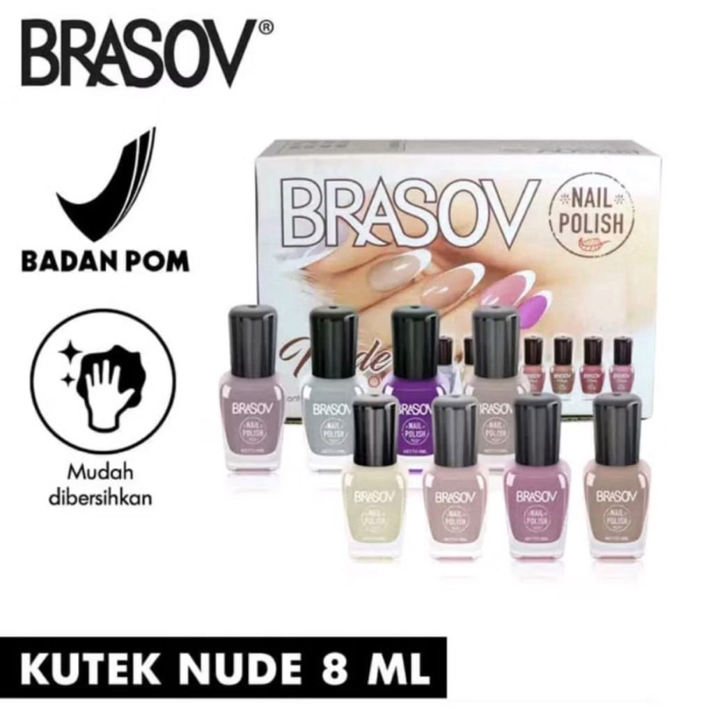 BRASOV Kutek Cat Kuku 8 ML BPOM nail Polish kutex kuteks XX-CT nude warna mix maroon NAIL POLISH Bra