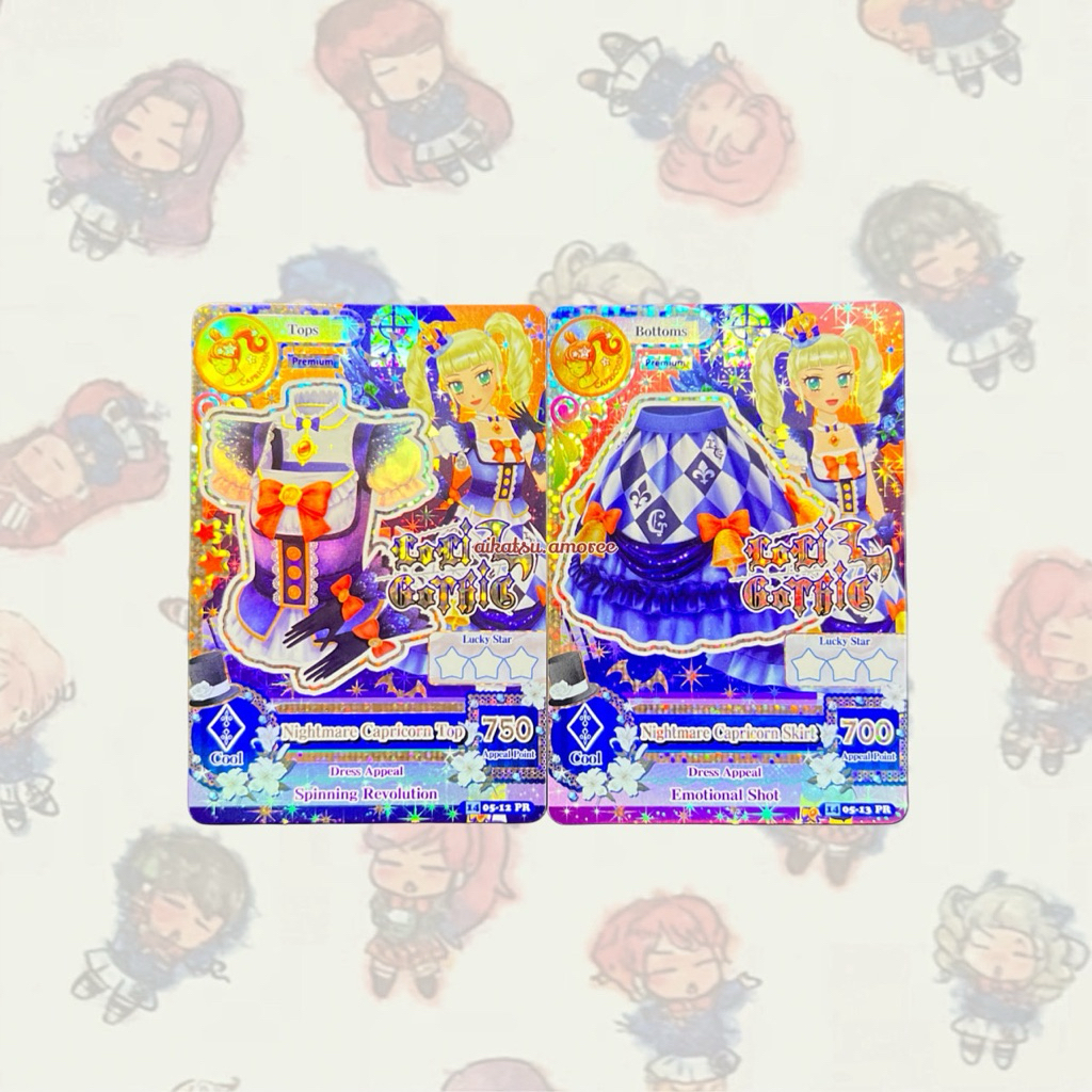 Aikatsu Premium Loli Gothic Nightmare Capricorn Top + Nightmare Capricorn Skirt Yurika Todo
