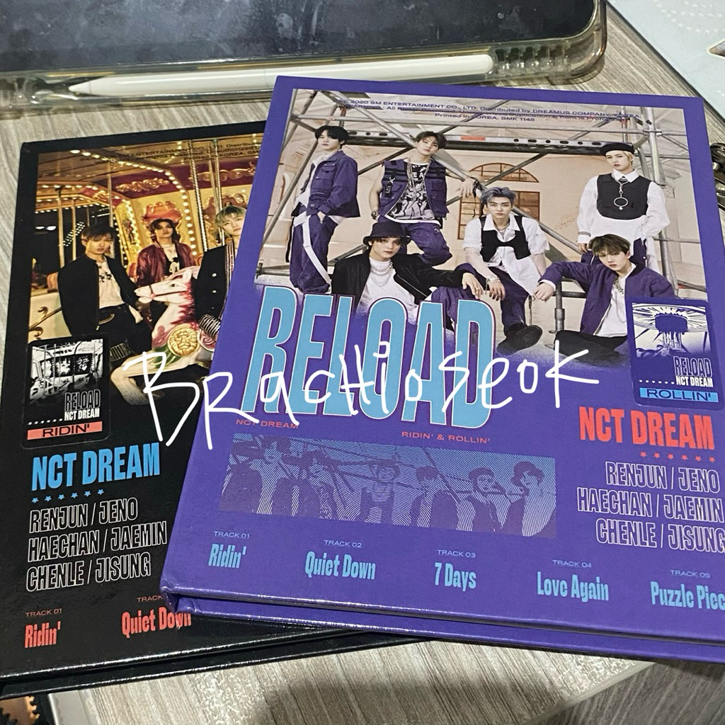 2 album only reload nct dream ridin & rollin ver | poster chenle & haechan | photocard pc