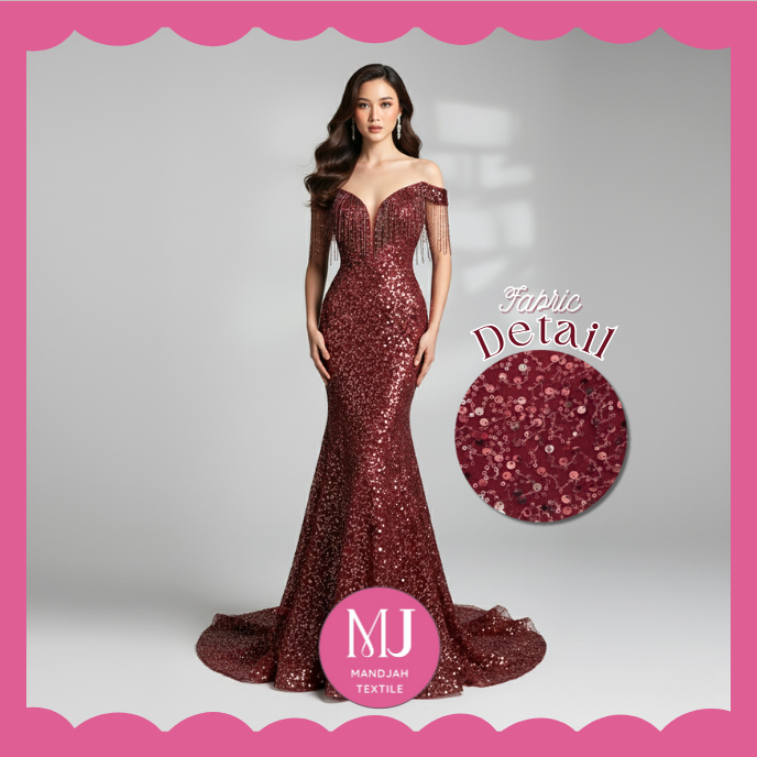 TERMURAH‼️Tulle Payet Spangle Sequin PREMIUM Meteran Eceran Murah Harga ½ Meter (COCOK UNTUK GAUN PE