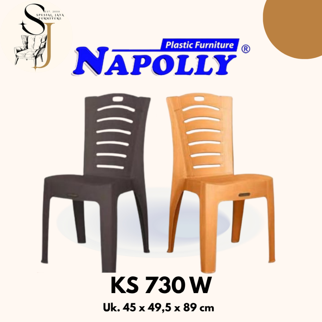 Kursi Rotan Plastik Napoli Coklat Sandar Tebal