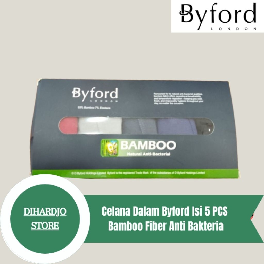 BYFORD Celana Dalam Pria Segitiga Isi 5 Pcs Bamboo Fiber Anti Bakteria
