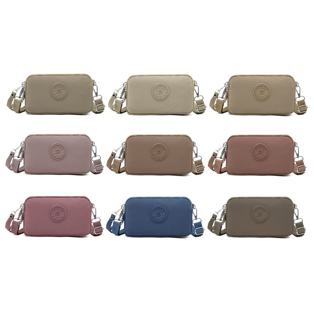 Dompet hp viral - 3 ruang resleting - Dompet hp nylon wanita - PiomaD008