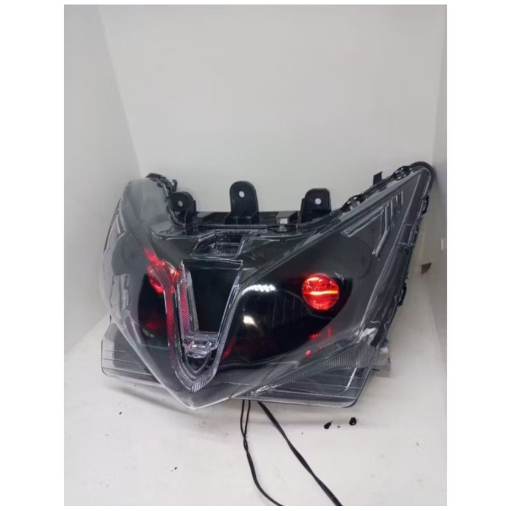 Kedok Reflektor Batok Kepala Lampu Depan Vario 125 Techno KZR Custom Lampu LED H4 Super Terang