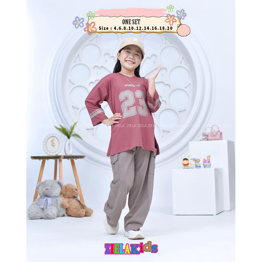 SETELAN ANAK ZIELEA 20s KAOS SETELAN ZIELA KEKINIAN SETELAN ANAK ZIELA TERBARU SETELAN ANAK TERMURAH