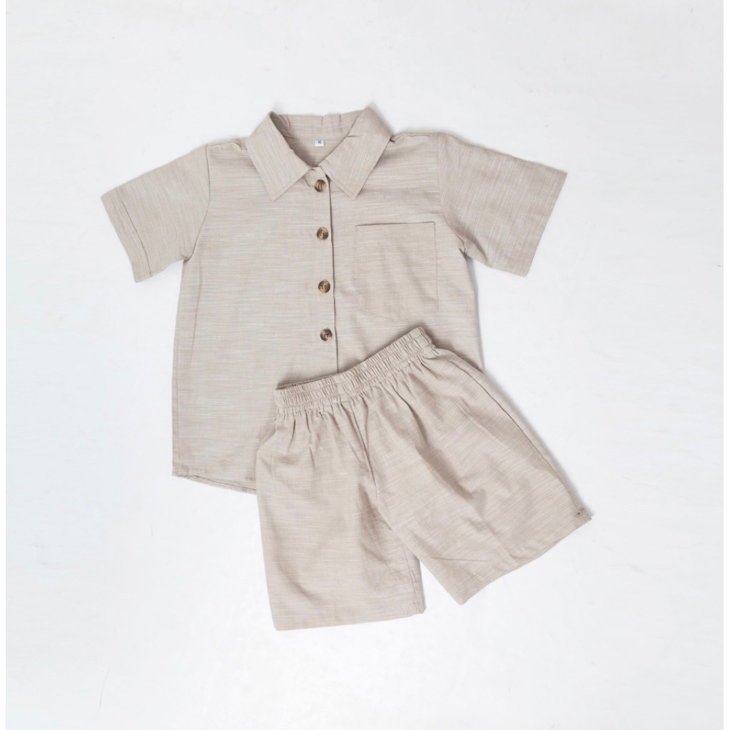 DV Kids-Gion Set/ Set Baju Anak Laki Laki Bahan Linen Premium