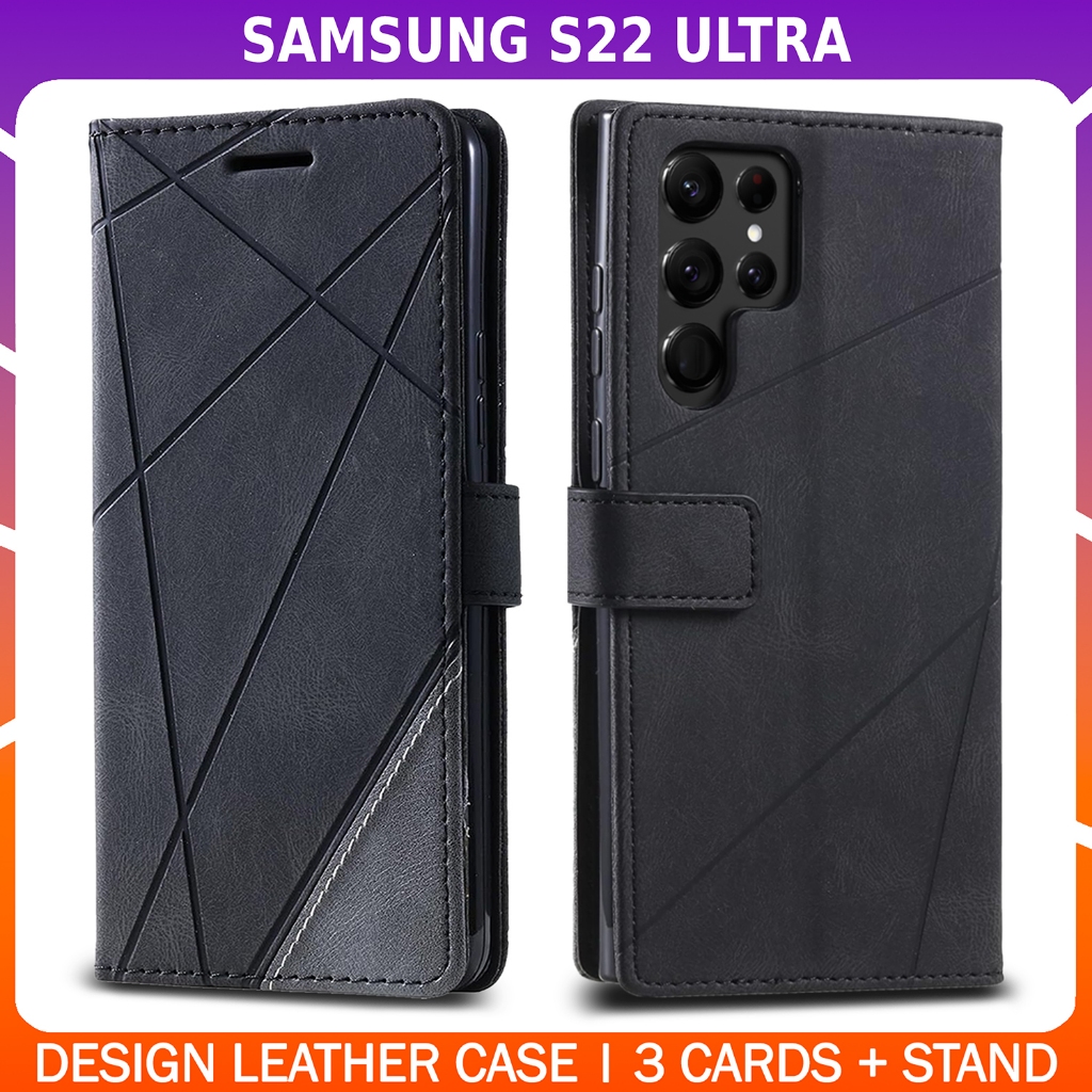 Premium Leather Wallet Flip Case with Stand SAMSUNG GALAXY S22 ULTRA