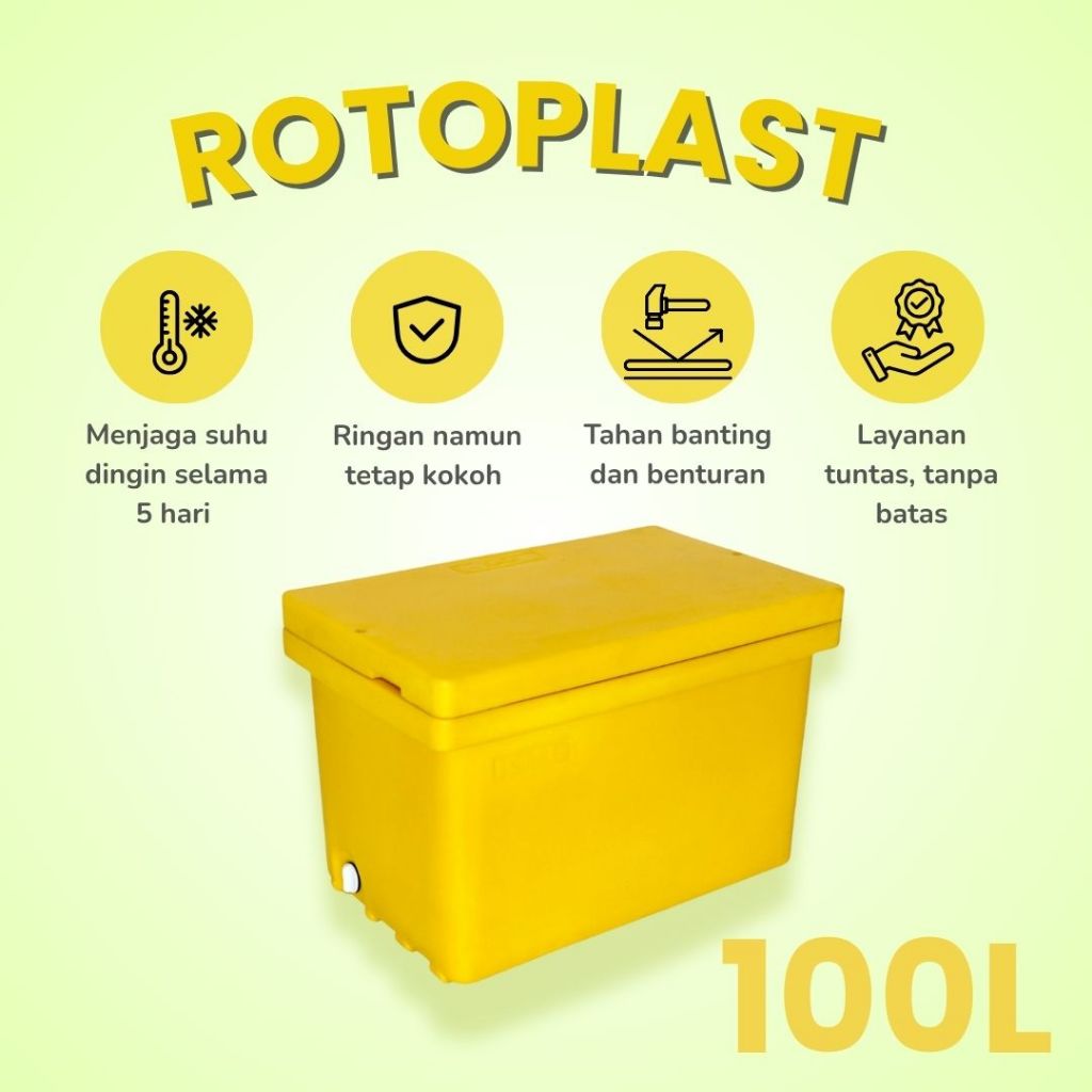 CoolBox 100 Ltr (IceBox - Es box - Kotak Pendingin - Cooler Box) | Rotoplas