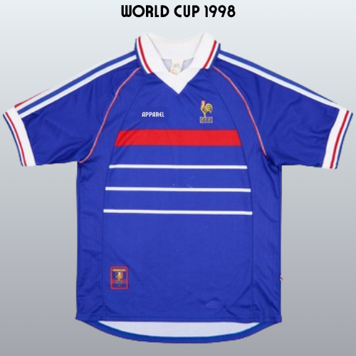 Jersey prancis home piala dunia 1998