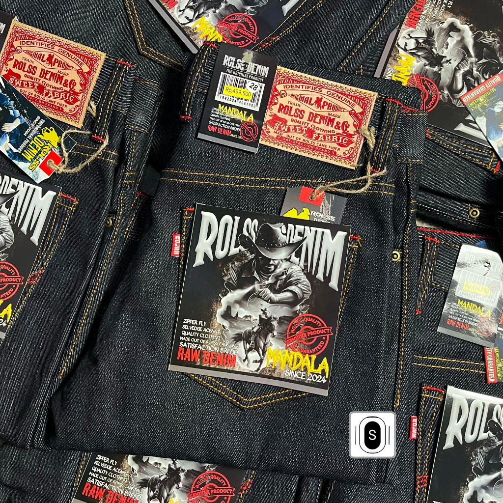 Rolss Denim Celana Jeans Pria Raw Denim 15oz Sanforized Denim Selvedge Accent