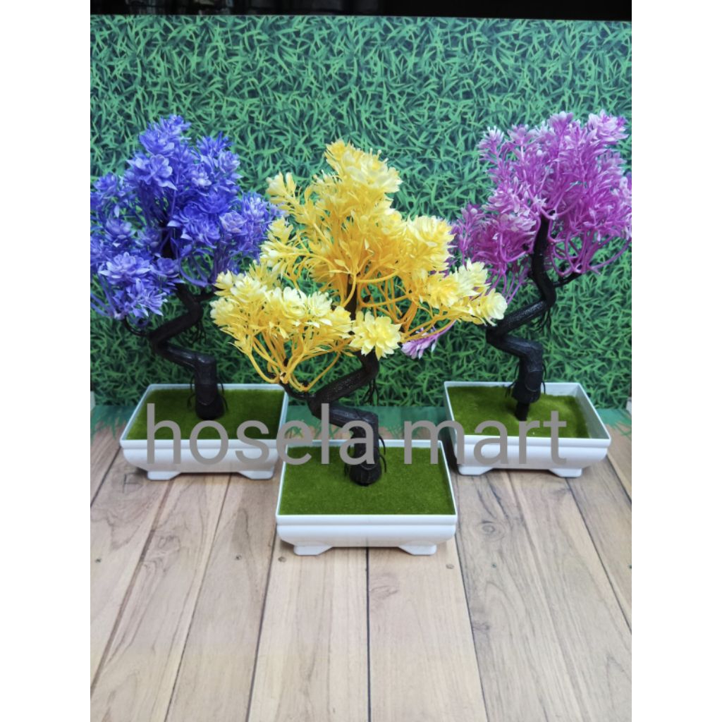 Ornamen Pot Bonsai Tanaman Bunga Plastik Dekorasi Rumah Tanaman Hias Trend Murah l pajangan bunga bo