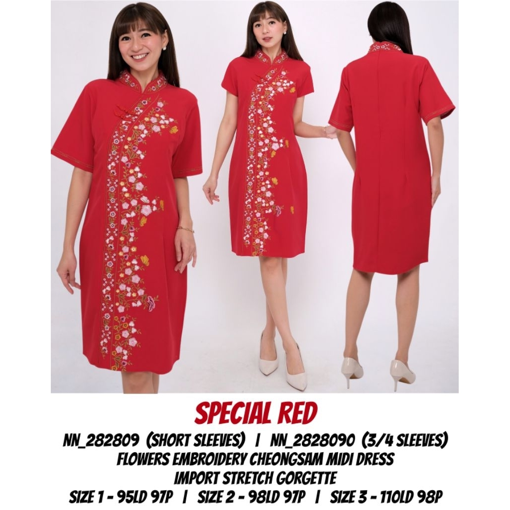 Dress wanita cheongsam bordir imlek (20 MODEL)