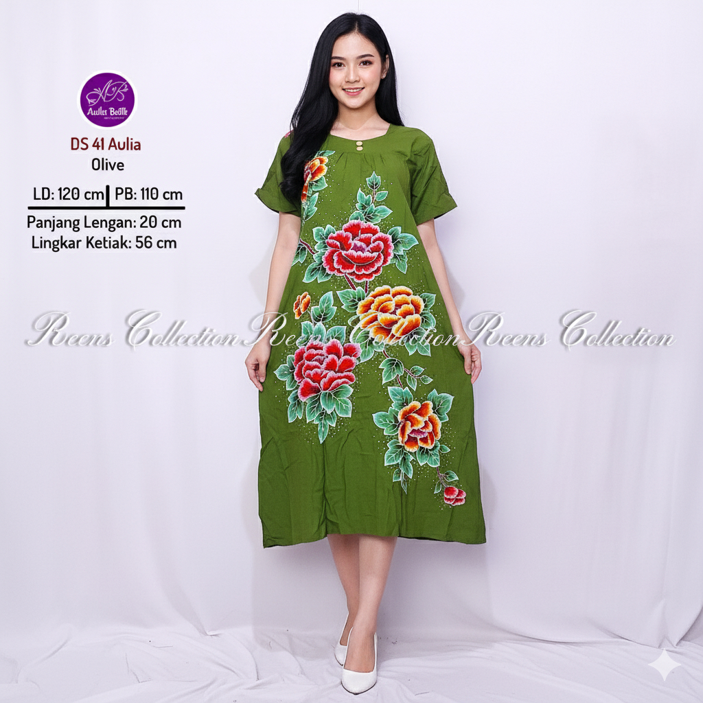 Aulia Batik Daster 41 Daster Sikak Batik Print Lengan Pendek Di Bawah Lutut Tidak Busui