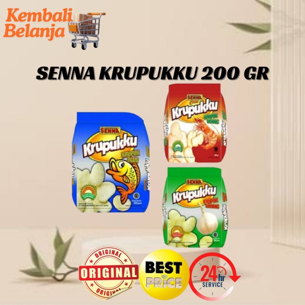 Senna Krupukku 200 Gram/ Senna Kerupukku/ Senna Krupuk Udang/ Krupuk Bawang/ Kerupuk Ikan