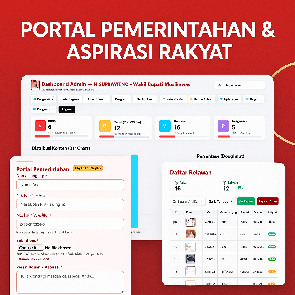 Aplikasi Portal Pemerintahan & Aspirasi Rakyat – Sistem Berita, Relawan, Galeri, & Pengaduan Online
