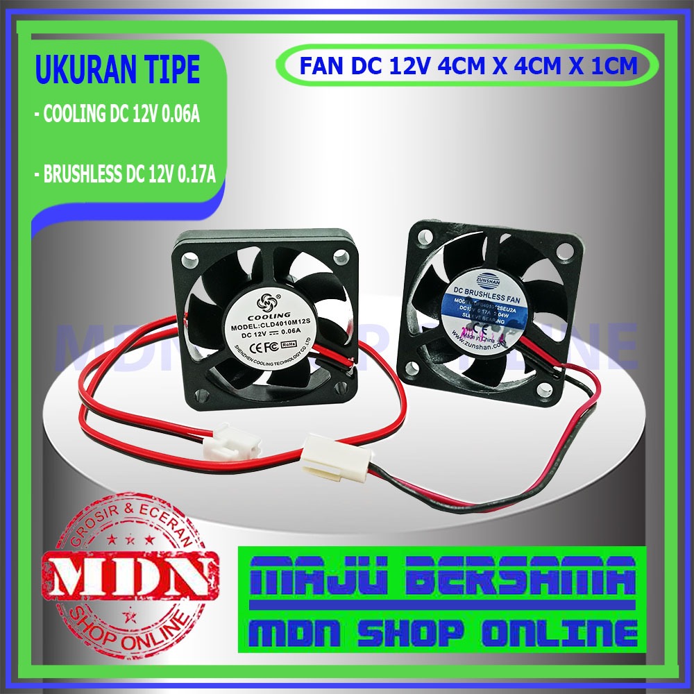 Fan DC 12V 0.17A 4CM - Kipas fan DC 12Volt 4x4x1cm kualitas bagus