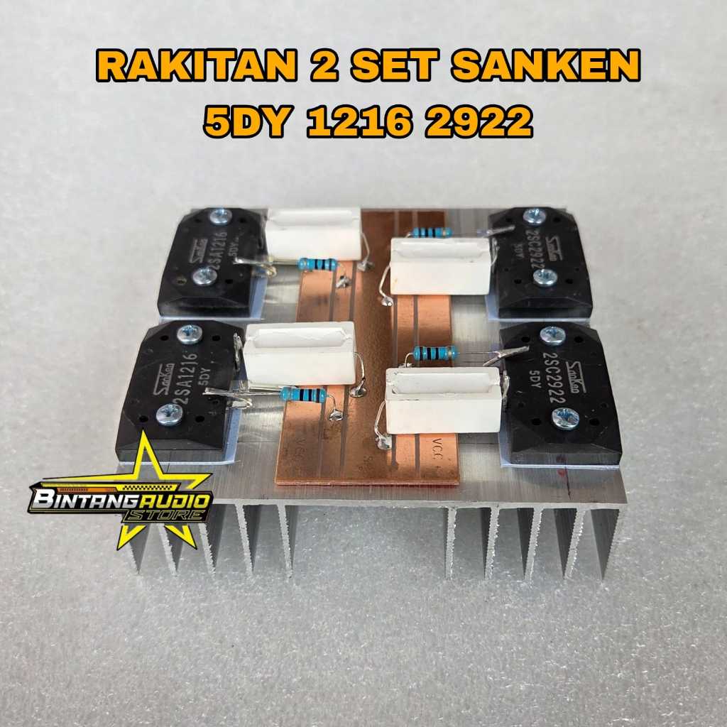 2 Set Final SANKEN 5DY 1216 2922 + Heatsink 10cm Tebal Kualitas Bagus