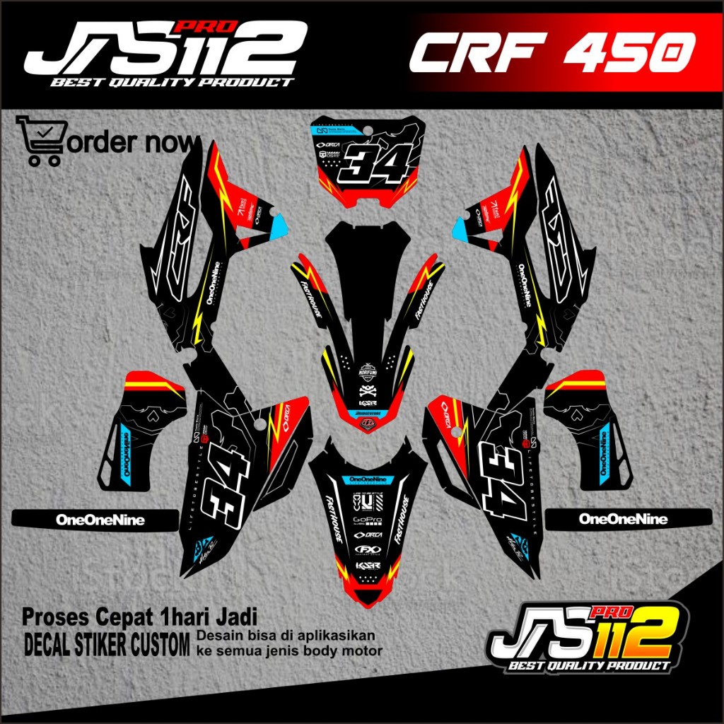 DECAL STIKER CRF 450 FULL BODY STIKER DECAL FULL BODY MOTOR CRF 450 FREE REQUEST