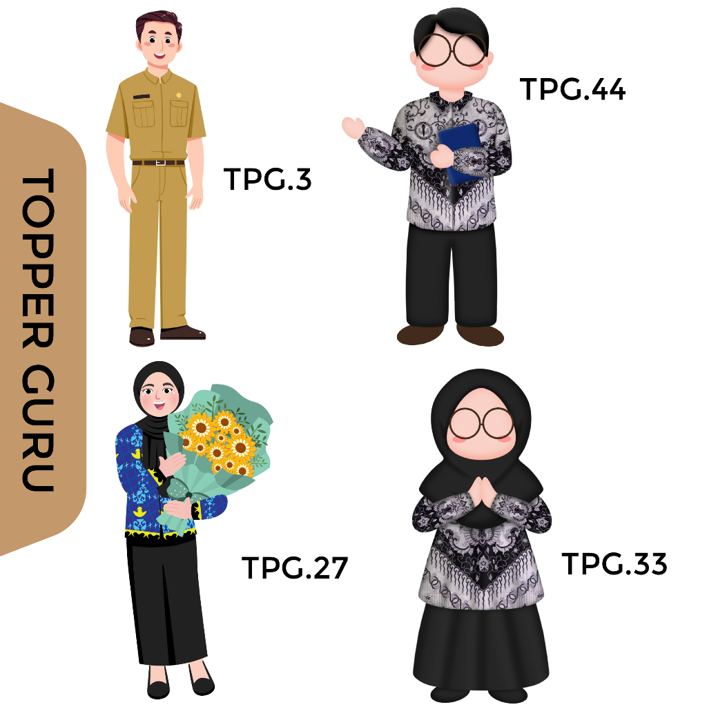 ASHJENA Topper Hari Guru Untuk Buket Atau Kue Topper / Topper Hari Guru READYSTOK