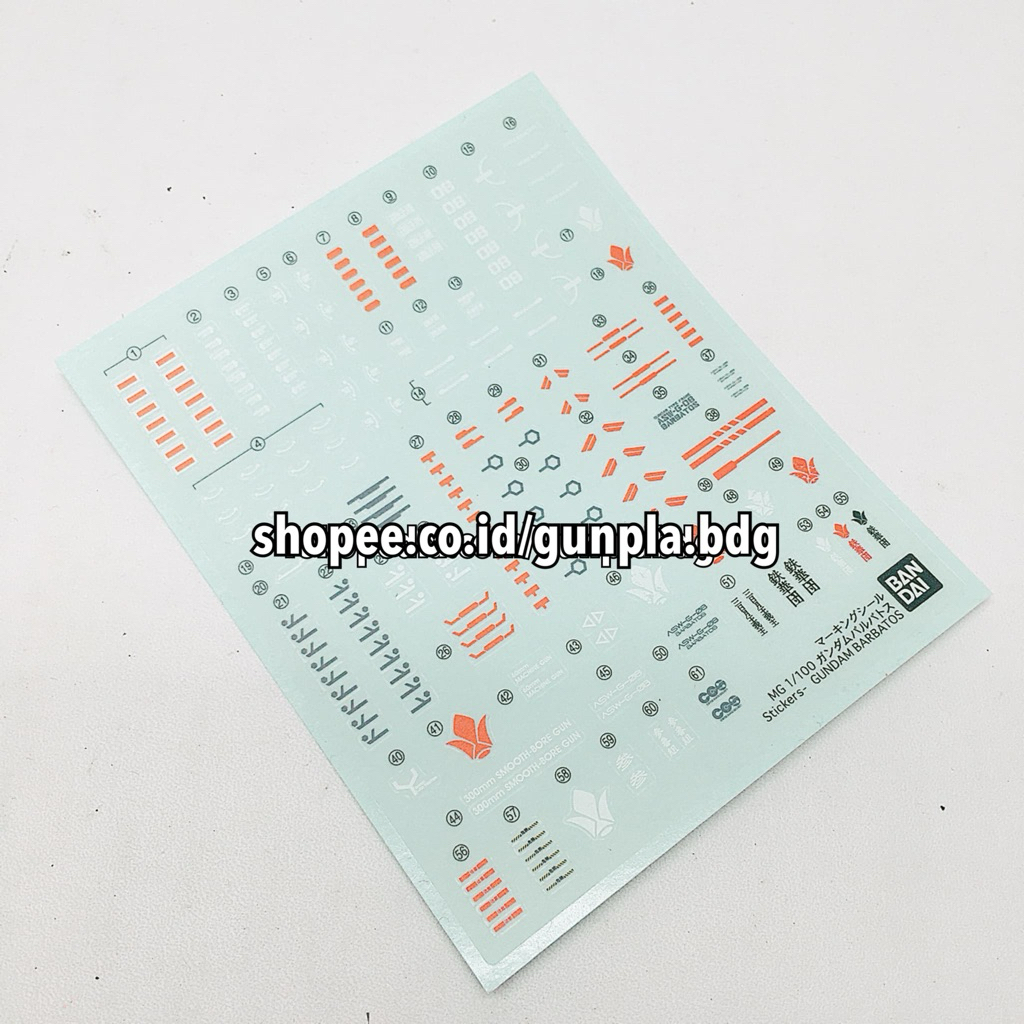 Bandai MG Gundam Barbatos Part Stiker