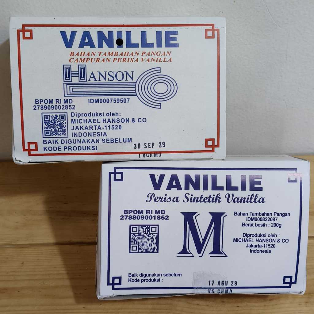 PERISA Vanili Box Anak Kunci Hanson 100 pcs 1 Box,perisa vanilli vanila CAP M Vanilie BUBUK kue Peny