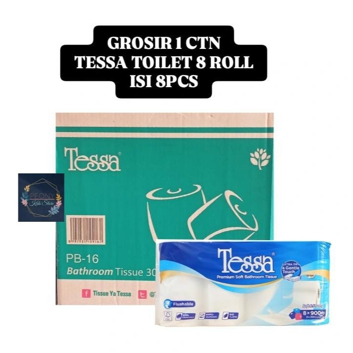 Grosir perkarton Tissue tessa toilet 8roll bathroom premium soft PB-16