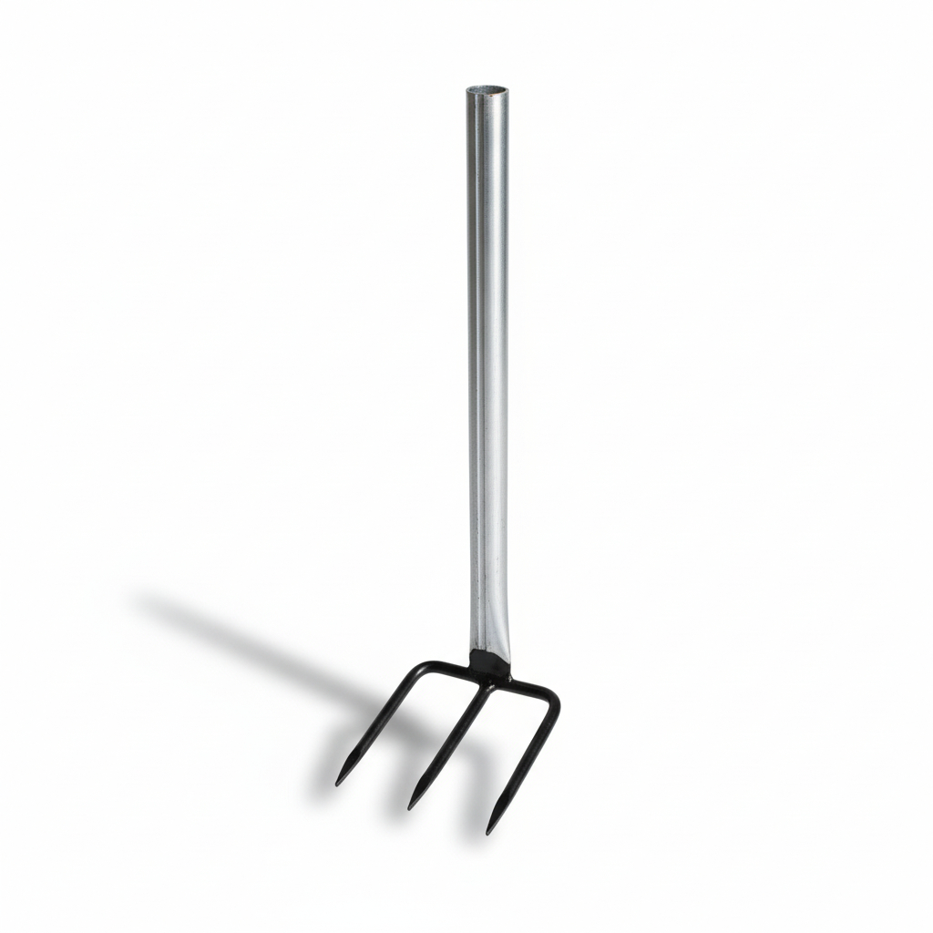 Garpu tanah mini, alat berkebun galvanis, garpu baja anti karat, garpu pertanian kecil, alat penggem