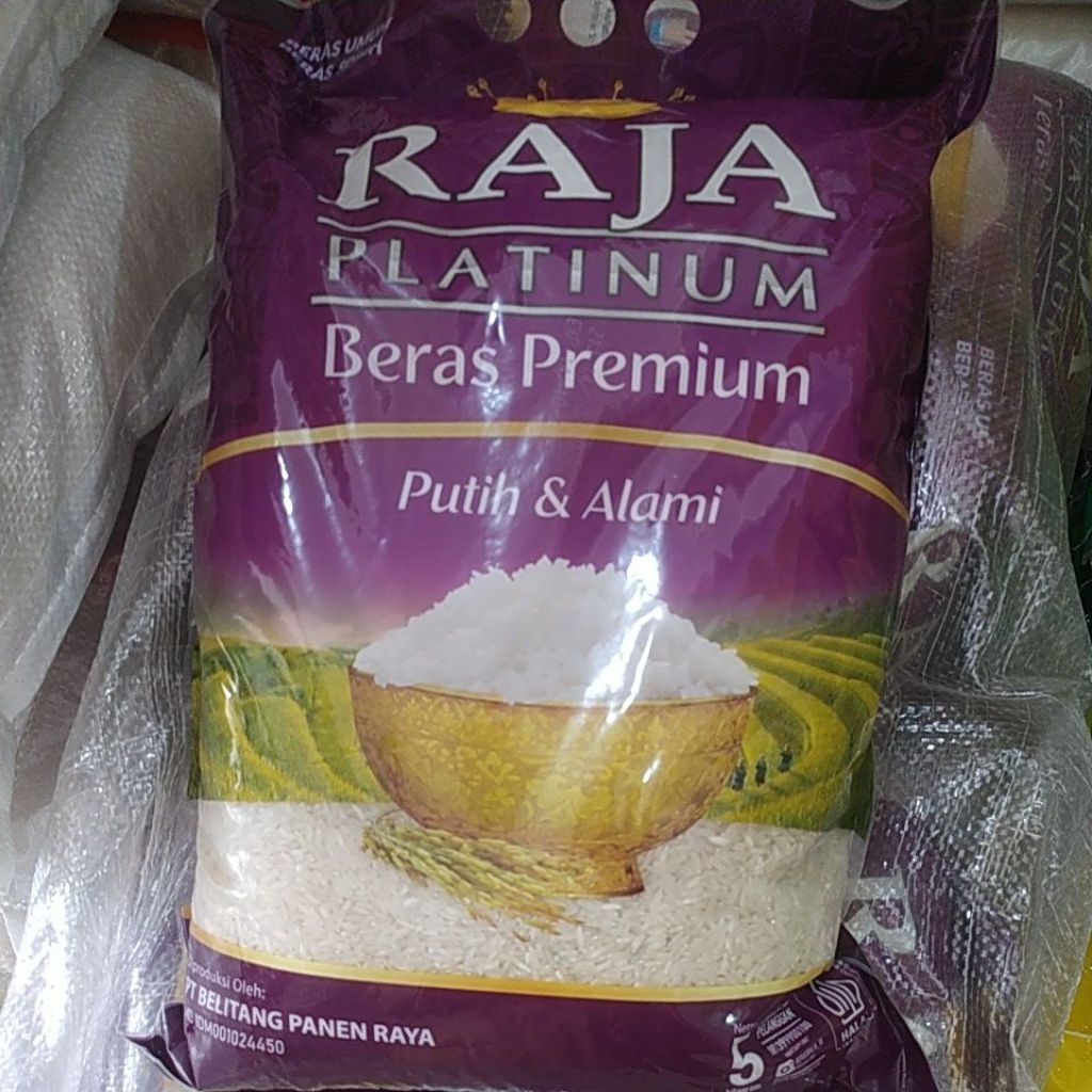 Beras Premium Raja Platinum 5kg, Beras Raja, Beras Enak, Beras Putih