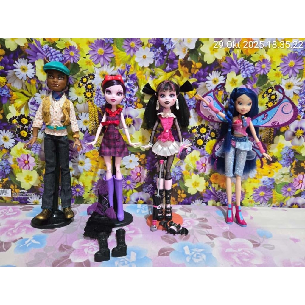 boneka barbie monster high draculaura elissabet clawd wolf forbitten love winx musa believix doll