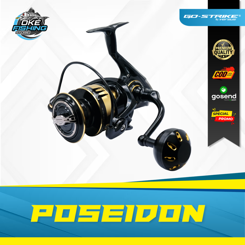 Reel Gostrike Versus Poseidon 6000HG 9 Ball Bearings - Spinning Saltwater Max Drag 18kg